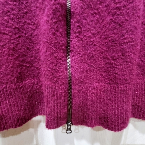 XS Pink Mauve Long Sleeve Zippered Back Side Slits Sweater - Picture 7 of 9